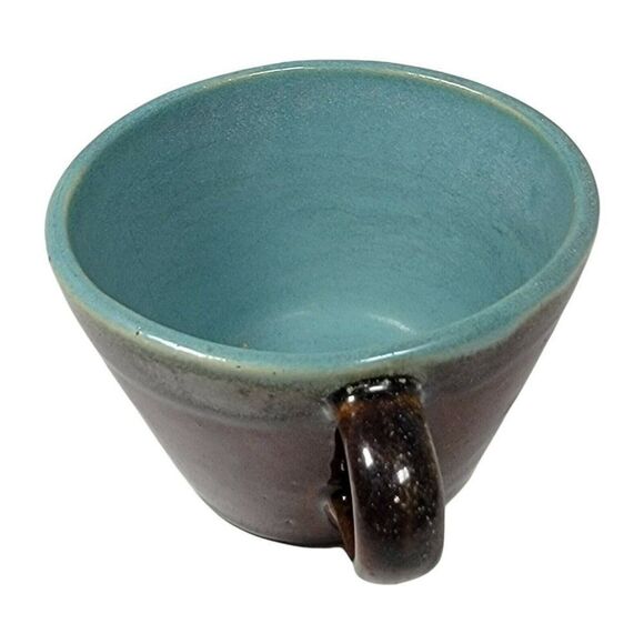 Set 6 Lot Red Wing Pottery Village Brown USA Vintage Coffee Mug Teal Green Blue - Picture 4 of 7